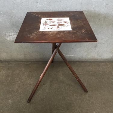 Mid Century Tile Side Table With Snap on Legs