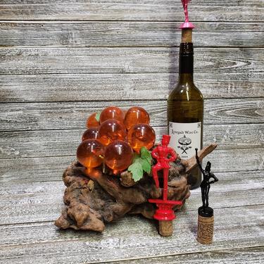 Vintage Trophy Wine Bottle Stopper, Red, Pink or Black Majorette Cork Bottle Stopper, Bottle Top, Upcycled 1970's Trophy, Vintage Barware 