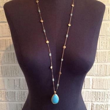 Coralia Gold &amp; Turquoise Necklace