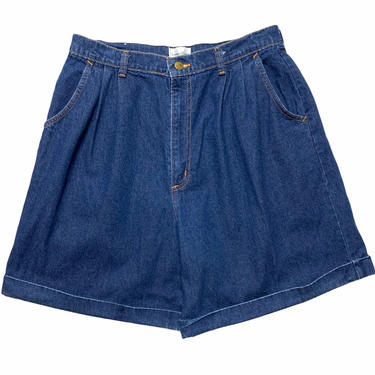 Vintage 1980s/1990s Pleated High Waist Jean Shorts ~ measure 30 Waist ~ High Waisted / Mom Jeans ~ 