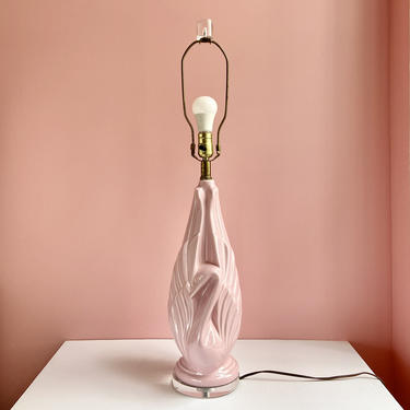 80s Swan Lamp with Lucite Base 