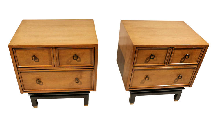 American of Martinsville Nightstands pair Asian style 