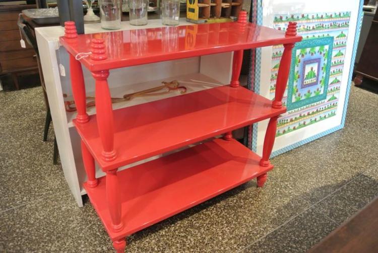 Red 3 tier shelf. $150