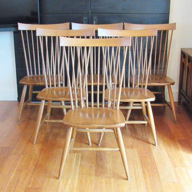 Six vintage highback dining chairs by Charles Webb 
