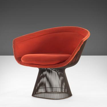 Platner Collection Lounge Chair by Warren Platner for Knoll in Original Red Knoll Fabric, c. 1972 