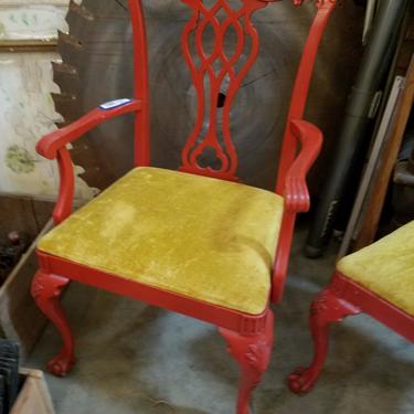 Decorarive painted dining Chair with claw feet