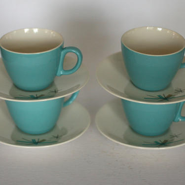 vintage salem north star coffee cups and saucers set of four atomic dishes 