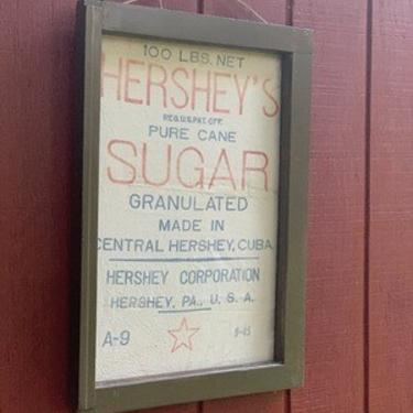 Framed Hershey’s sugar sack