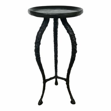 Made Goods Mid-Century Modern Inspired Black Textured Metal Esther Accent Table in the Style of Giacometti