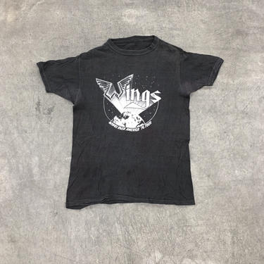 Vintage Wings Ringer Tee Retro 1970s Wings Over America + World Tour + British American Rock Band + Concert T-Shirt + Unisex Apparel 