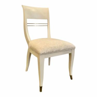 Caracole Couture Modern White Cut Velvet Sweet Seat Side Chair/Desk Chair