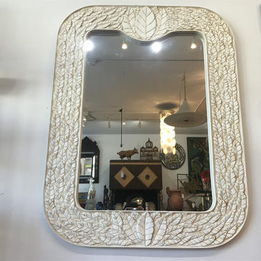 Large Composition Mirror Leaves Motif Mid Century Modern 