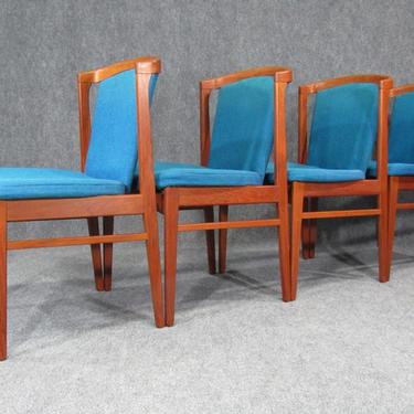 Set of Four (4) Rare Mid-Century, Danish Modern Teak Dining Chairs by Erik Buck for Chr. Christiansen.  Circa 1960s.