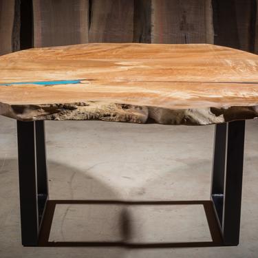 Blue Water Resin Moon Table 