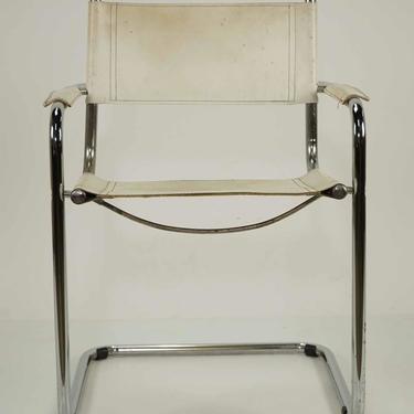 Italian made Marcel Breuer Style Leather Arm Chair
