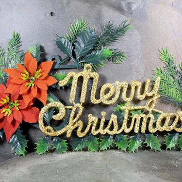 Mid-Century Merry Christmas Sign For Your Vintage Christmas Decor - 1950s Plastic Merry Christmas Decor  | FREE SHIPPING 