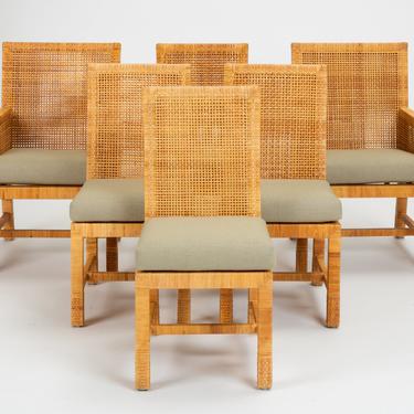 Set of Six Cane Dining Chairs by Danny Ho Fong for Tropi-Cal