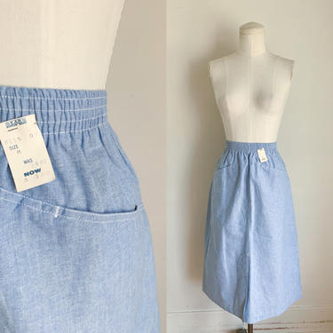 Vintage deadstock Chambray Pencil Skirt / M 