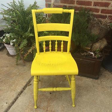 Antique side chair in sunshine yellow