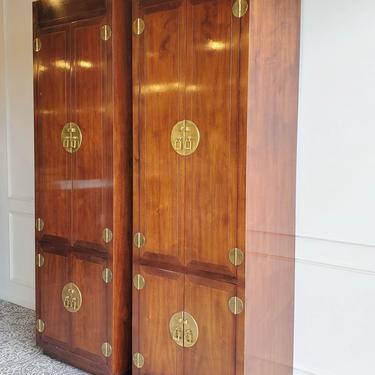 CUSTOMIZABLE Henredon Pair of Asian Style Tall Cabinets - Item #7079 