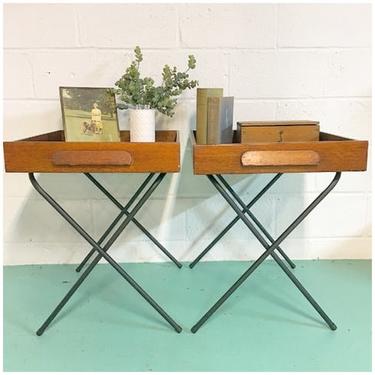 Pair of Vintage Industrial End Tables