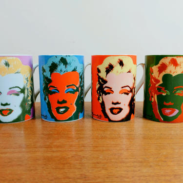 1997 Block Andy Warhol | Marilyn Monroe Pop Art Mug Set | Niagara 