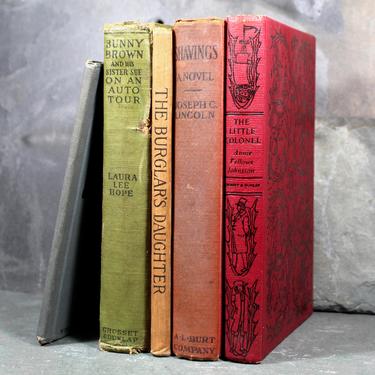 Set of 5 Small Antique Novels - Tattered &amp; Gorgeous for Your Collection or Decor - Classic for Your Reading Pleasure | FREE SHIPPING 