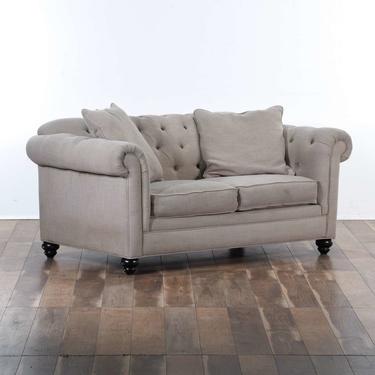 Chesterfield Style Stone Gray Loveseat
