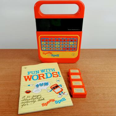 Vintage Texas Instruments Speak & Spell | 5 Modules | Children's Educational Tool | WORKING | 1980 