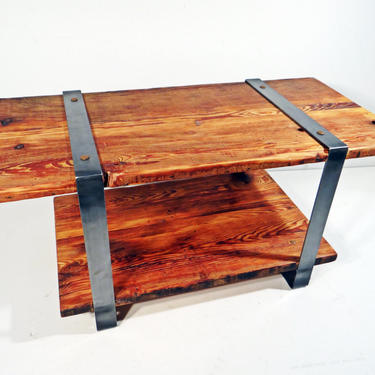 Reclaimed Pine Double Shelf Coffee Table 