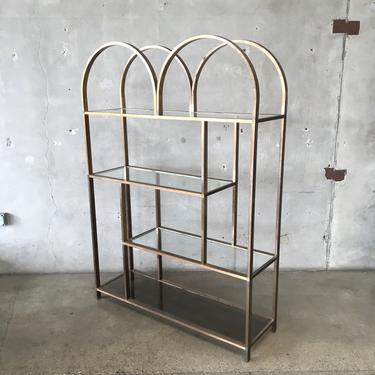Mid Century Double Arch Brass Etagere