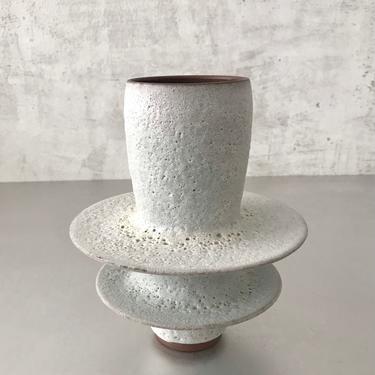 SHIPS NOW- Seconds Sale- 9” ceramic stoneware flanged vase- handmade modern pottery- bud vase- mid century modern decor- sarapaloma pottery 