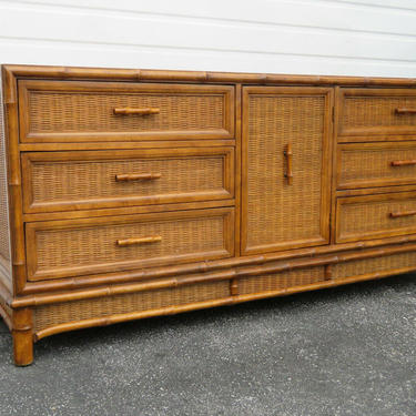 Hollywood Regency Faux Bamboo Long Dresser American of Martinsville 1593