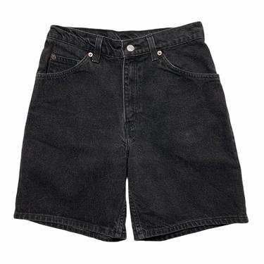 Vintage 1990s LEVI'S 950 Black Jean Shorts ~ measure 27 Waist ~ Denim ~ High Waist / Relaxed Fit ~ 