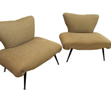 Mid-Century Modern Lounge Chairs Zanuso Style Italian Accent/Lounge Chairs-PAIR 