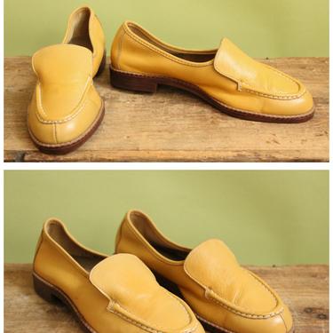 1960s Shoes // Golden Foot Thrills Leather Loafers (NOS) // vintage 60s loafers // 6.5 