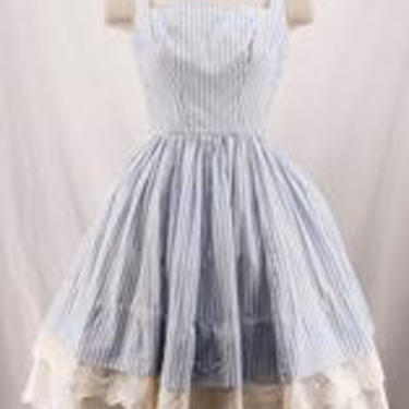 1950s Mam'Selle by BETTY CAROL Cotton Stripe Dress 