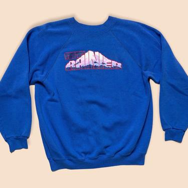 Vintage 1980s Hanes MT RAINIER Raglan Sweatshirt ~ fits S to M ~ 80s Graphic Sweat ~ Pacific Northwest PNW 