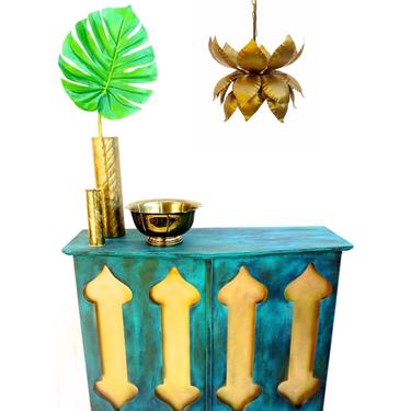 Vintage Brass Lotus Hanging Pendant Lamp || Parzinger Era || Boho Chic Lighting/Décor 