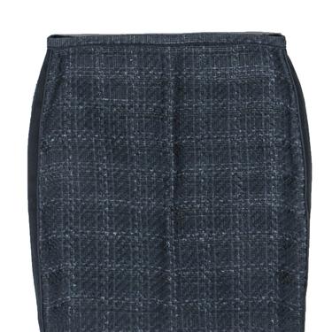 Tory Burch - Navy Shimmer Tweed Pencil Skirt Sz 12