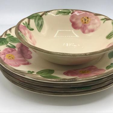 Vintage (5) PC Franciscan Desert Rose Salad Plates and One Bowl- England- Never Used- Mint 