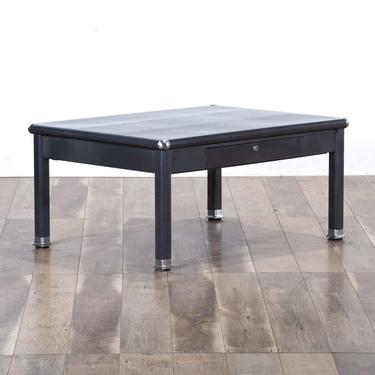 Modernist Steel Tipped Coffee Table W Storage