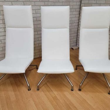 Modern Arne Jacobsen Style Mikasa High Back Lounge Chairs By Davis Furniture - Set of 3