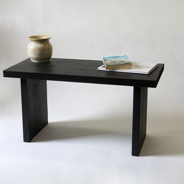 Solid Wood Bench/Coffee Table, Simple Rectangle Bench, Minimal Coffee Table- Black 