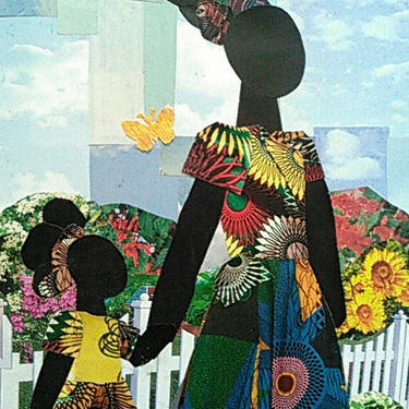 Framed Sunday Walk Original African American art 