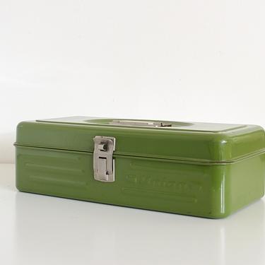 vintage green metal Union toolbox 
