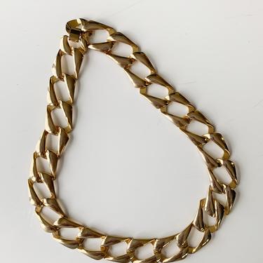 vintage gold tone chunky necklace 