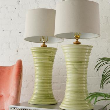 High End Vintage Green Italian Table Lamp