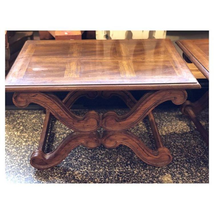 Scroll x base oak cabinets end table 2 available 28” w x 20” d x 16” h