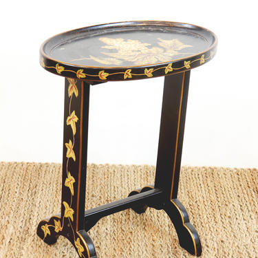 Vintage Grapes and Vines Painted Side Table